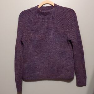 Banana Republic Women's Heathered Purple Turtleneck Sweater